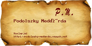 Podolszky Medárda névjegykártya